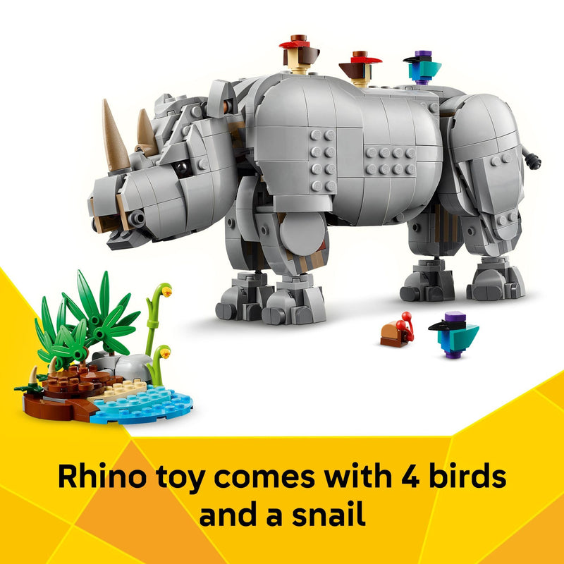 LEGO Creator 3in1 Wild Animals: Majestic Rhino with Birds 31171