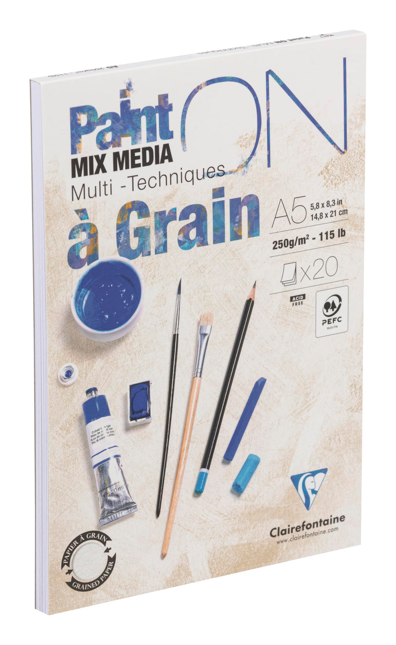 Clairefontaine - Grained Paint On Glued Pads A5  20S - 14.8x21cm