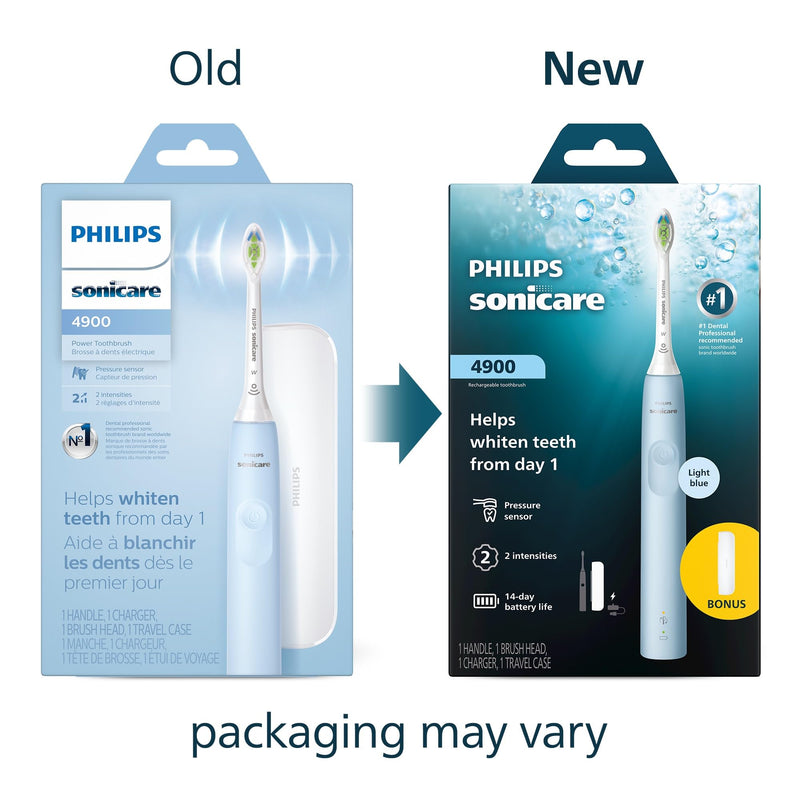 Philips Sonicare 4900 Electric Toothbrush HX3683/32, Light Blue