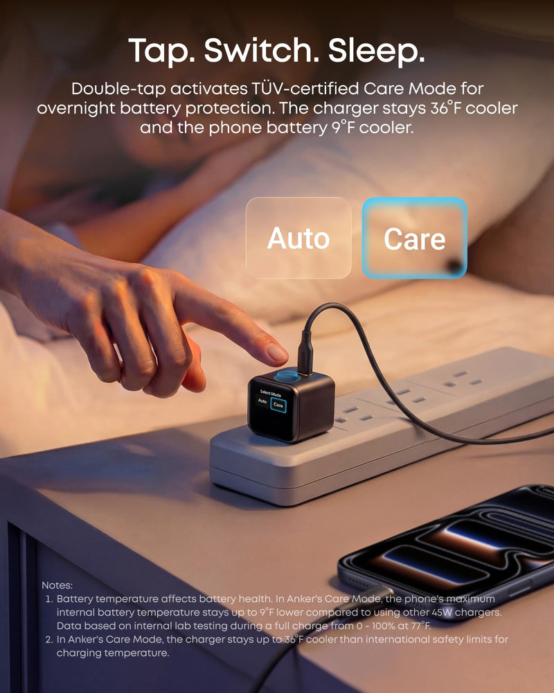 Anker - Nano (A121D) - 45W USB-C Wall Charger with Smart Display - White
