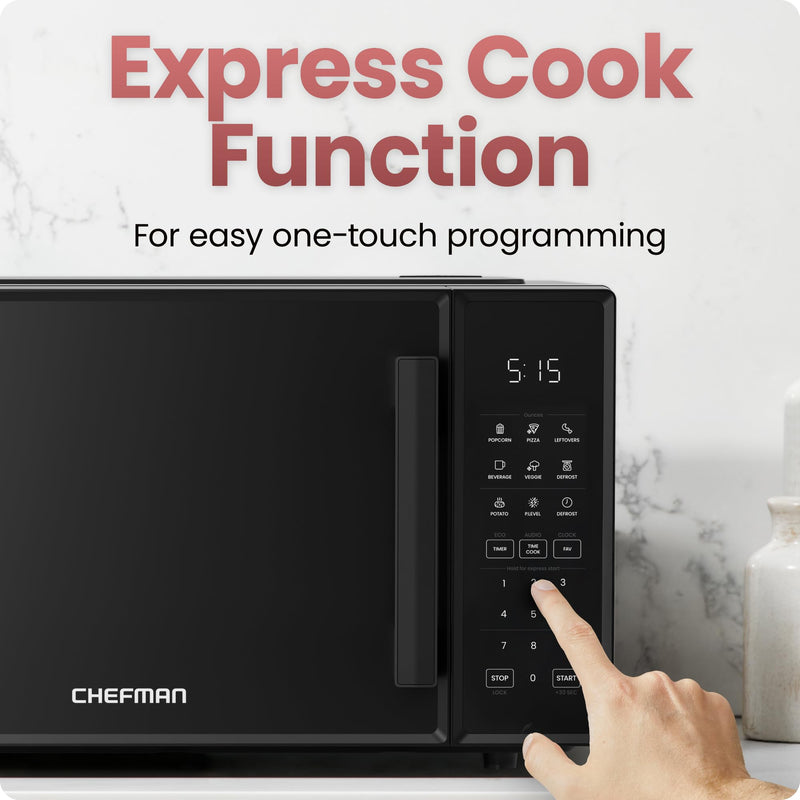 Chefman RJ55-9-V2 0.9 cu ft 900 W Microwave, Black