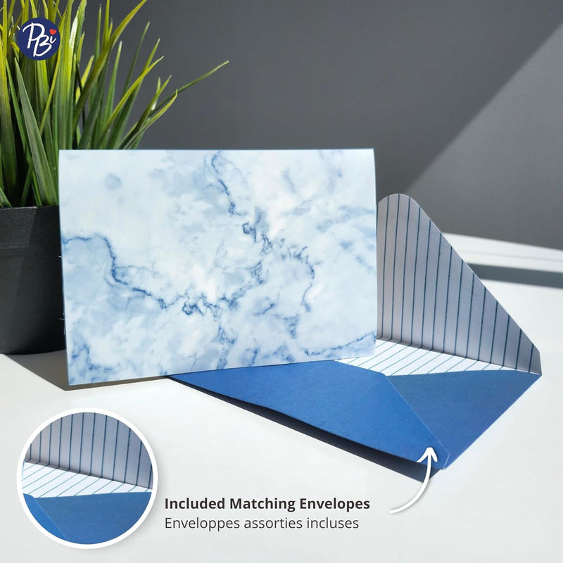 BLANK CARD / BOX (10 CARD, 10 ENV, 10 STICKERS) : BLUE MARBLE