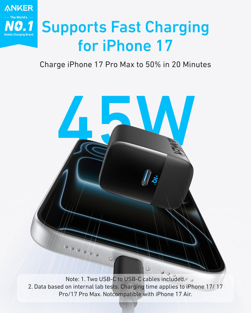 Anker - A2653 - 45W USB-C Wall Charger with Cable - 2-Pack