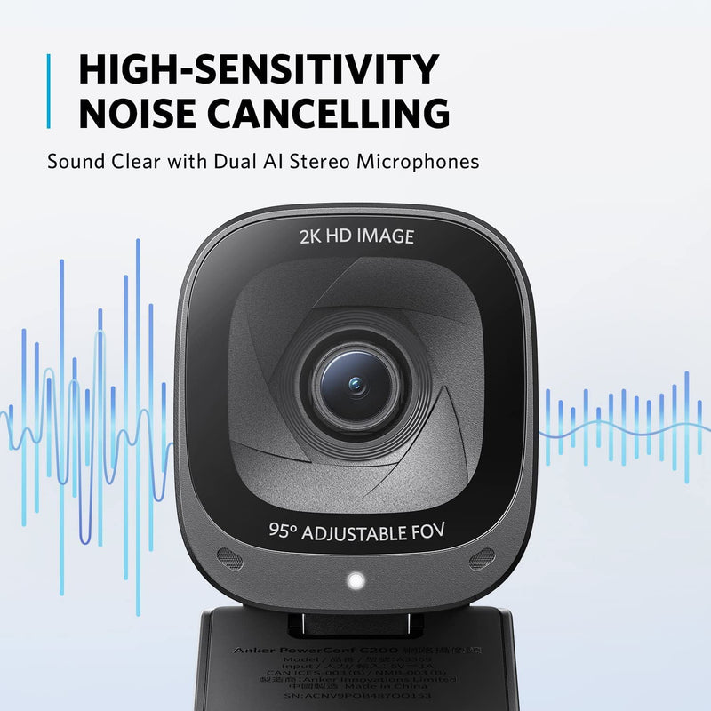 AnkerWork - PowerConf C200 (A3369) - 2K Webcam - Black