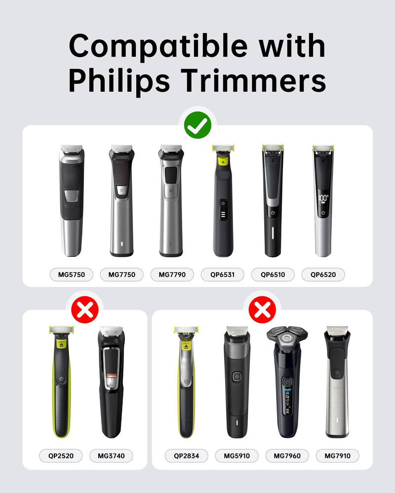 vhbw HQ8505-Compatible Charger for Select Philips Shavers