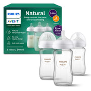 Philips - Avent - Natural Response Glass Bottles SCY913/03 (3-Pack) | 8 fl oz / 240 mL