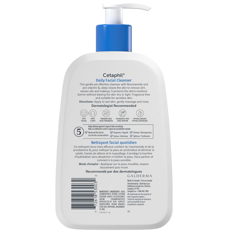 Cetaphil - Daily Facial Cleanser - Fragrance Free - 473 mL