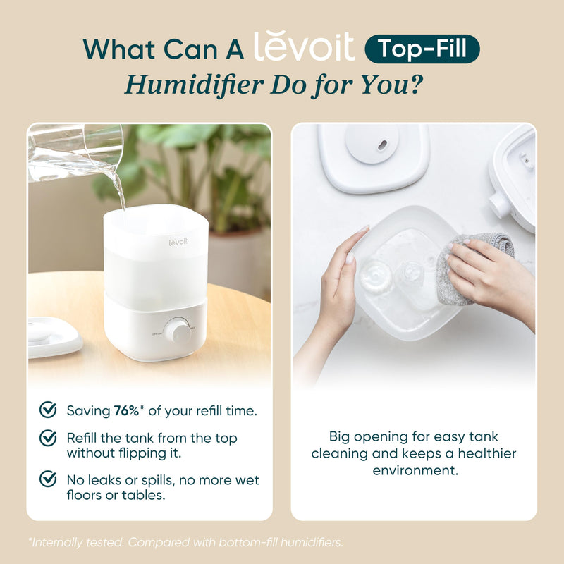 Levoit Top-Fill Cool Mist Humidifier LUH-A251-WCA, 2.5 L, White