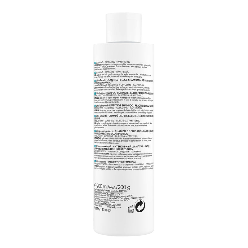 Vichy Dercos Shampoo for Irritated Scalp, 200 mL