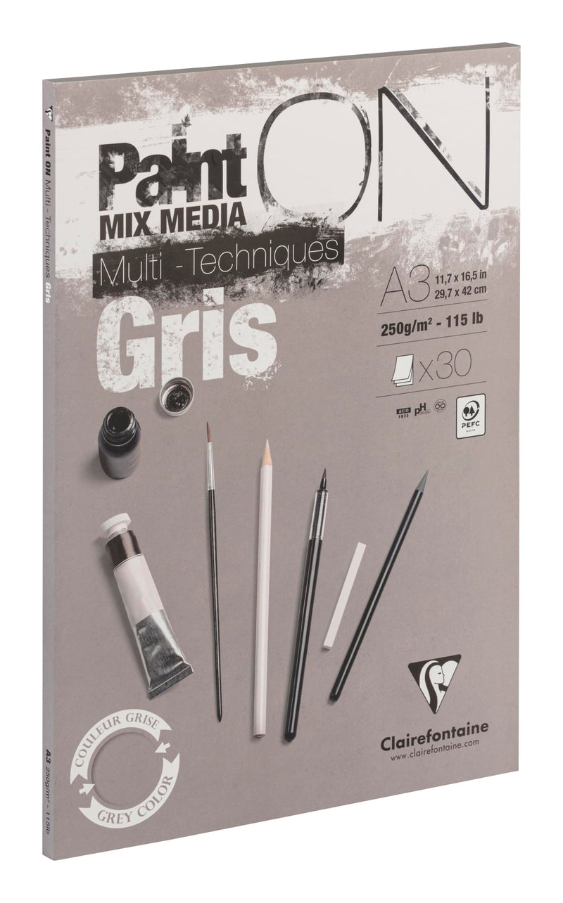 Clairefontaine - Painting on Gray A3 250g  30S 29.7x42cm