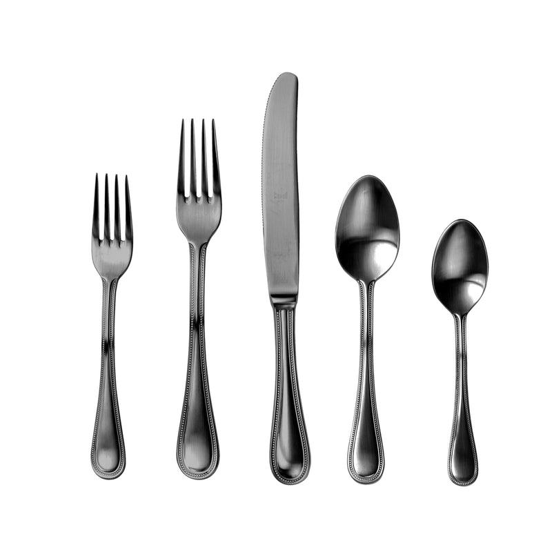 Mepra – Perla Ice Black Gold – 5-Piece Flatware Set