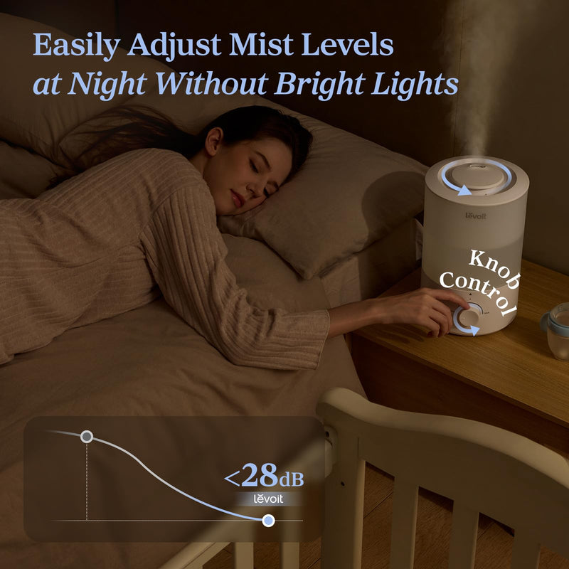 Levoit Dual 150 Top-Fill Humidifier, 3 L, White