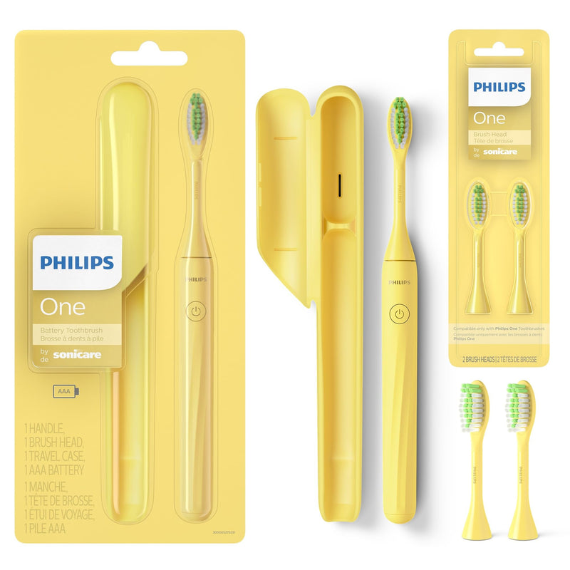 Philips One by Sonicare Battery Toothbrush & Brush Head Bundle BD3001AZ, Mango