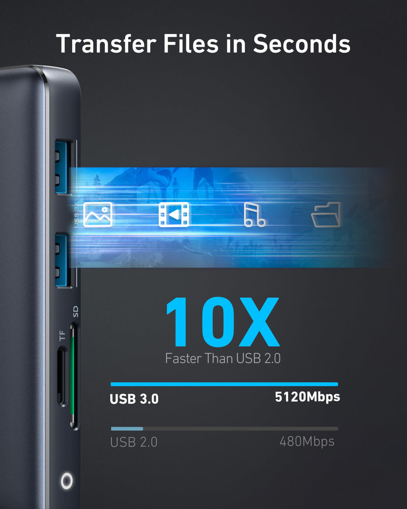 Anker - 553 (A8380) - 8-in-1 USB-C Hub - Gray