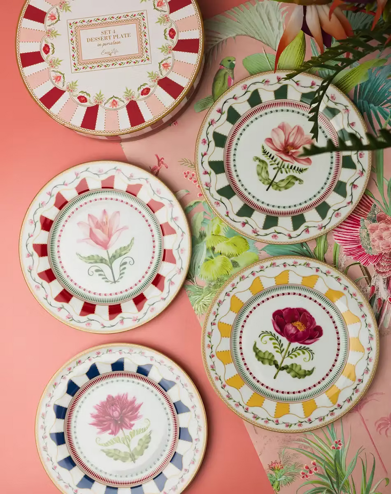 Easy Life - FLOWERY - Dessert Plate -  Set of 4 | 19 cm / 7.5 in