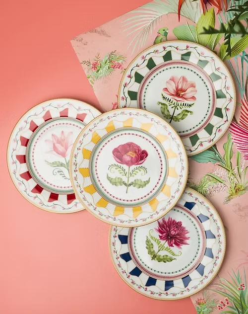 Easy Life - FLOWERY - Dessert Plate -  Set of 4 | 19 cm / 7.5 in