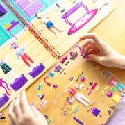 Melissa & Doug - Deluxe Puffy Sticker Album - Day of Glamour - in use during play