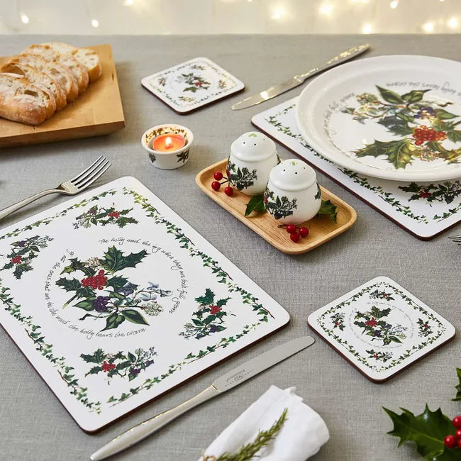 Pimpernel - Holly & Ivy Coasters 4x4" (Set of 6)