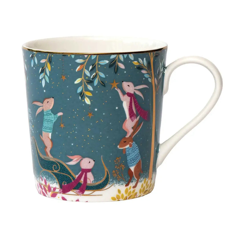 Sara Miller - Woodland - Mug 12Oz. Rabbit Sleigh
