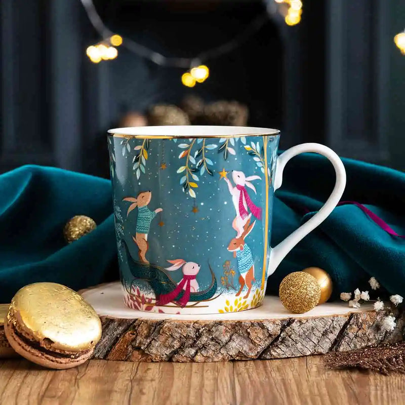 Sara Miller - Woodland - Mug 12Oz. Rabbit Sleigh