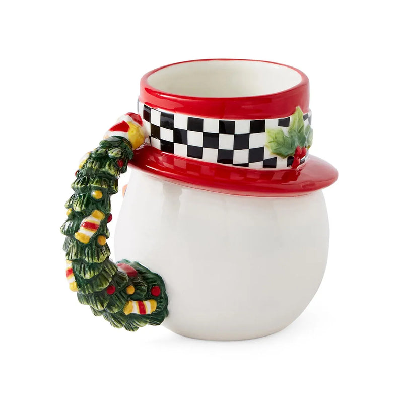 Spode - Christmas Tree Blk/Wht - Snowman Toby Mug - 5.4"