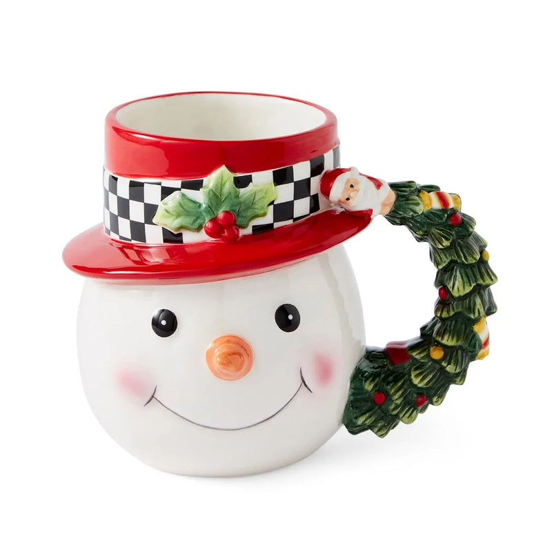 Spode - Christmas Tree Blk/Wht - Snowman Toby Mug - 5.4"
