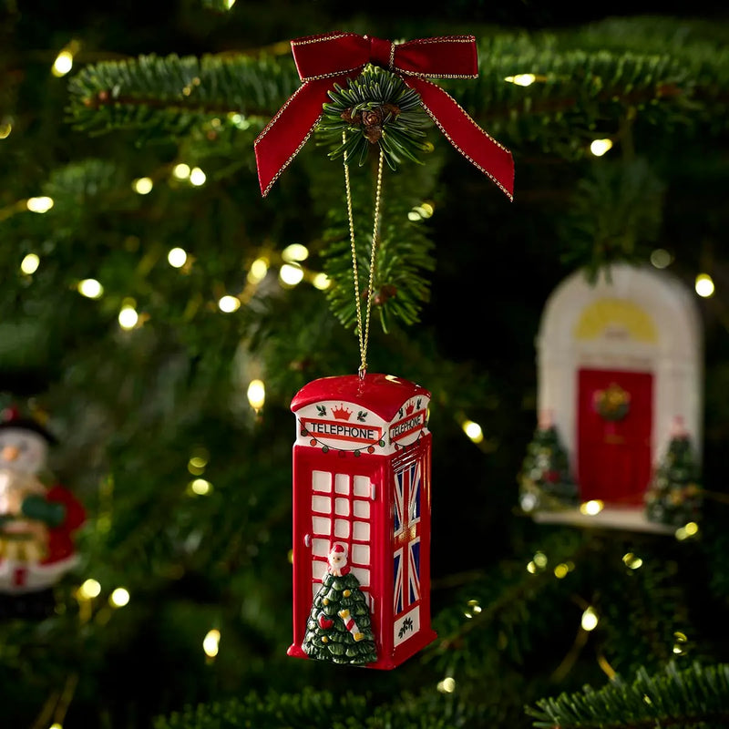 Spode - Christmas Tree - British Phone Box Ornament