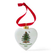Spode Christmas Tree 2026 puffed heart ornament