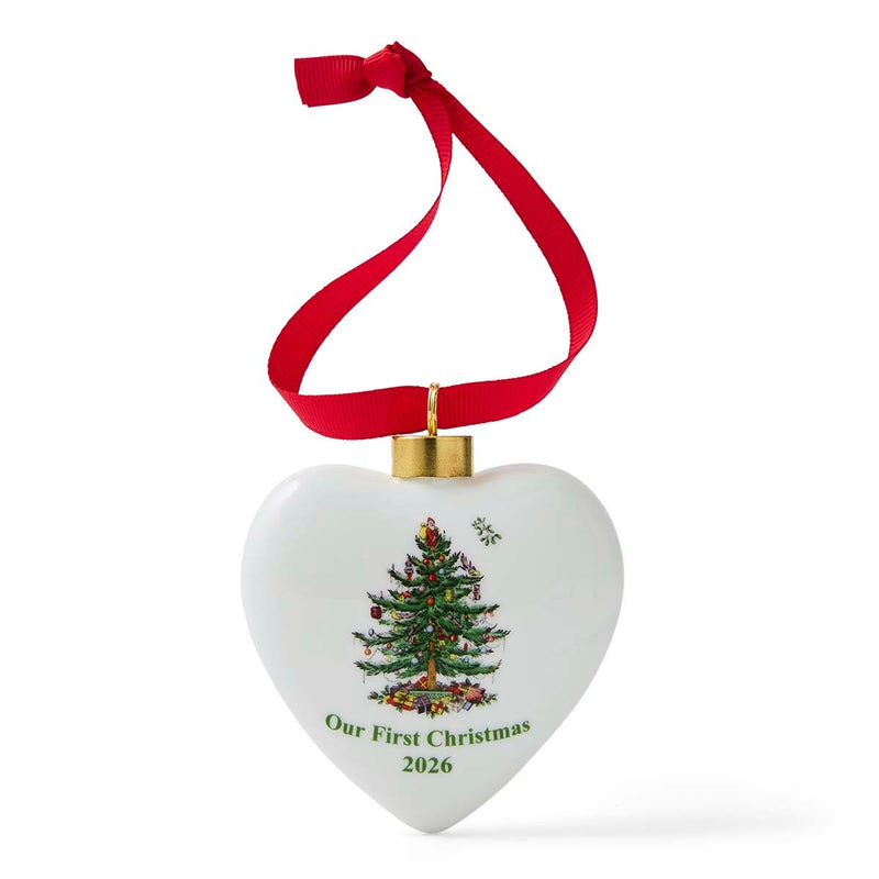 Spode Christmas Tree 2026 puffed heart ornament