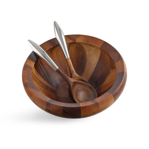 Nambé - Yaro Salad Bowl with Servers | 14 in / 35.6 cm