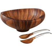 Nambé - Butterfly Salad Bowl with Servers | 16 in / 40.6 cm