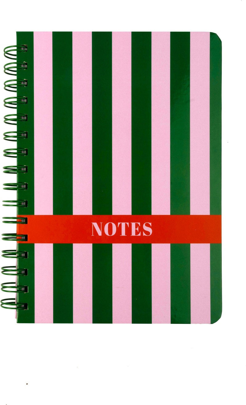 NOTEBOOK- MEDIUM- PINK AND GREEN