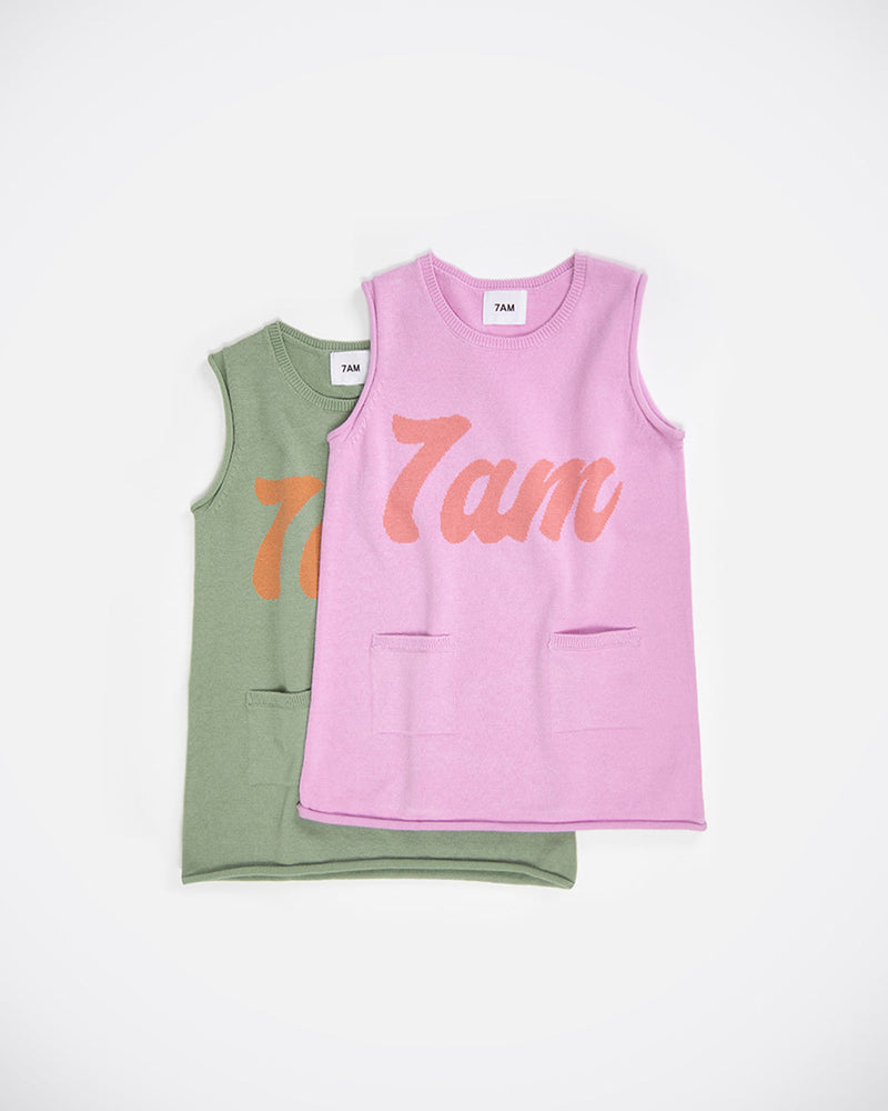 7AM - Logo Boxy Cotton Dress