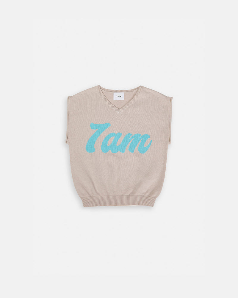 7AM - 7AM Logo Boxy V-Neck Vest
