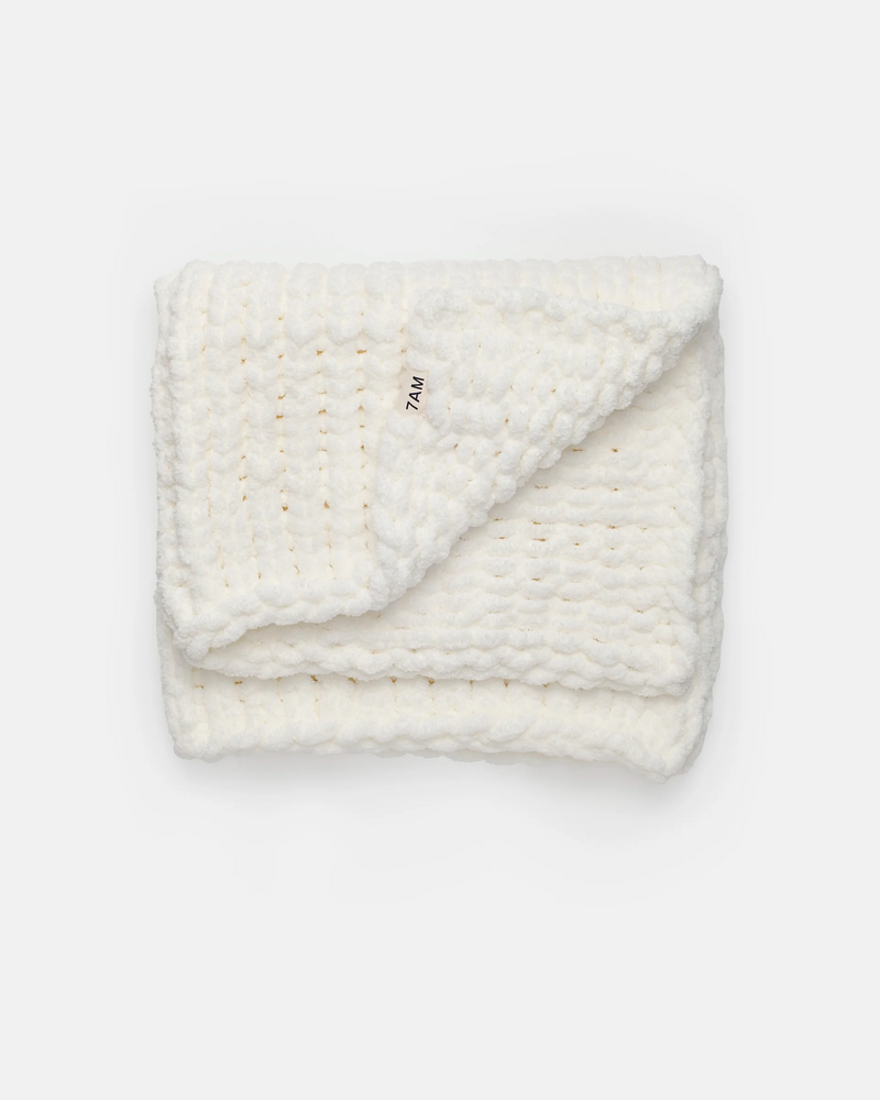 Hand-Knit Chenille Throw