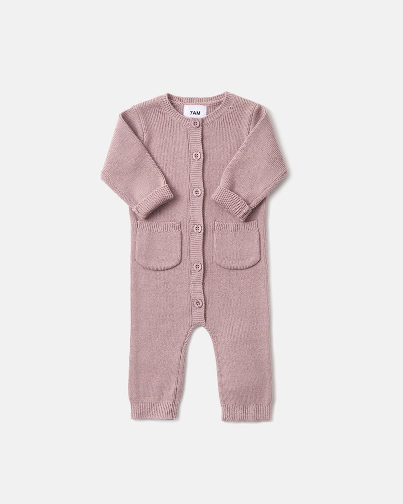 7AM - Long Sleeve Ribbed Jumpsuit - Chunky