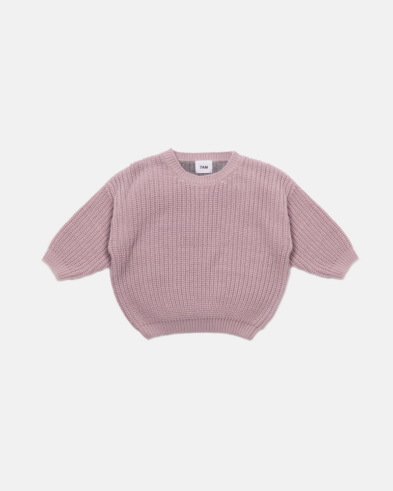 7AM - Long Sleeve Boxy Sweater - Chunky