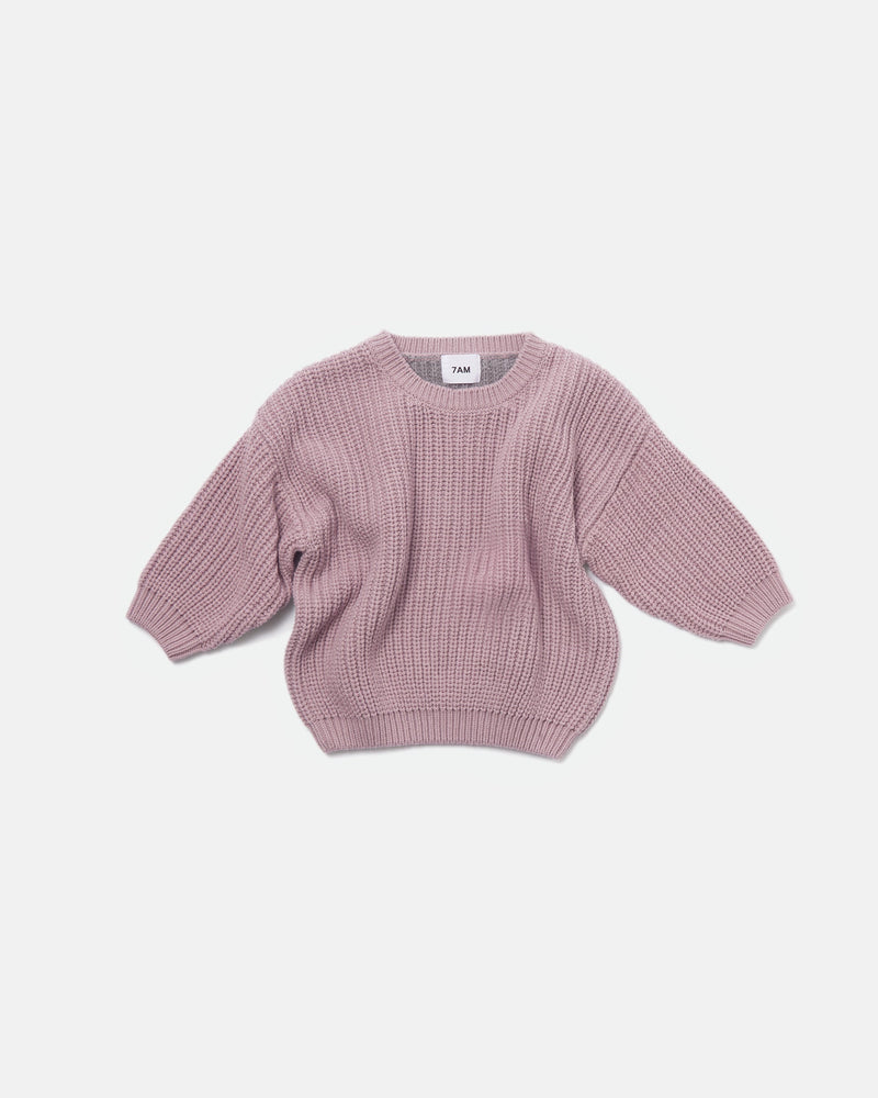 7AM - Long Sleeve Boxy Sweater - Chunky