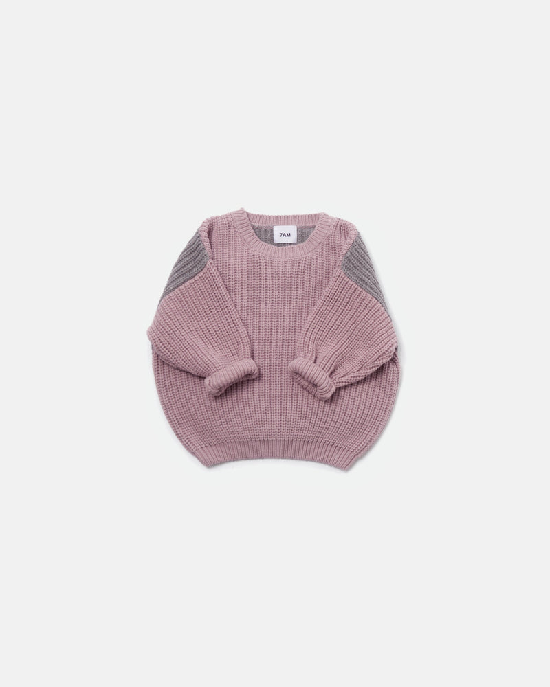 7AM - Long Sleeve Boxy Sweater - Chunky