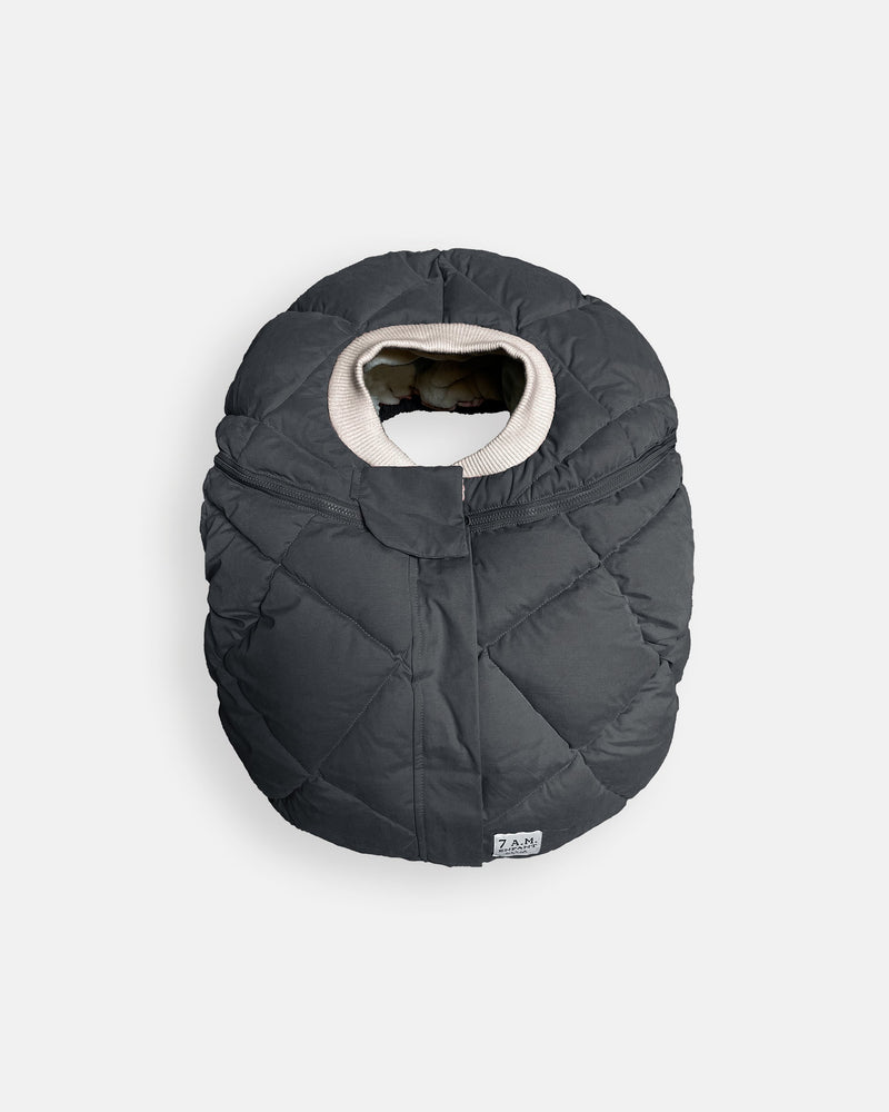 7AM - Car Seat Cocoon - Benji Sherpa - Smokey - 0_12M