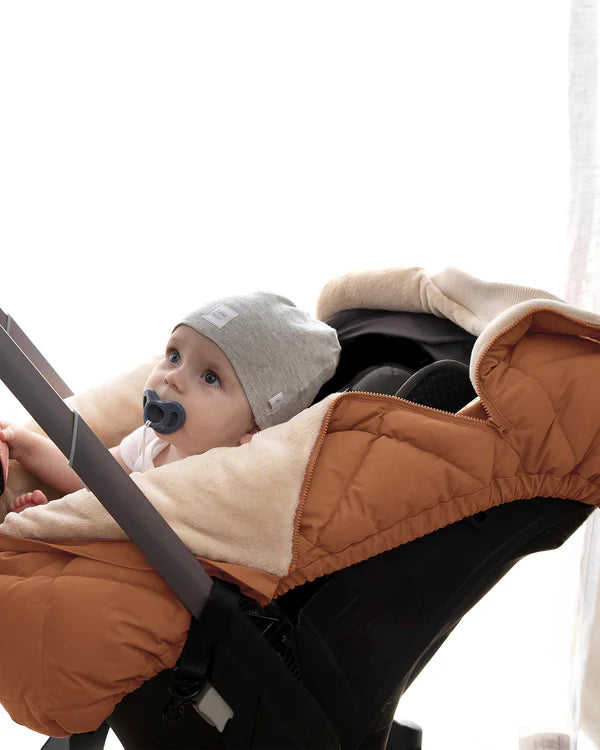 7AM - Car Seat Cocoon - Benji Sherpa - Smokey - 0_12M