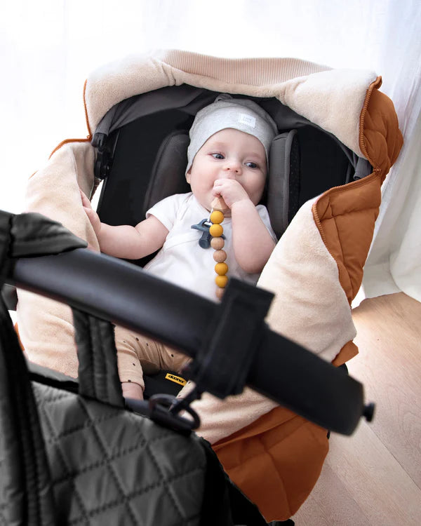 7AM - Car Seat Cocoon - Benji Sherpa - Smokey - 0_12M