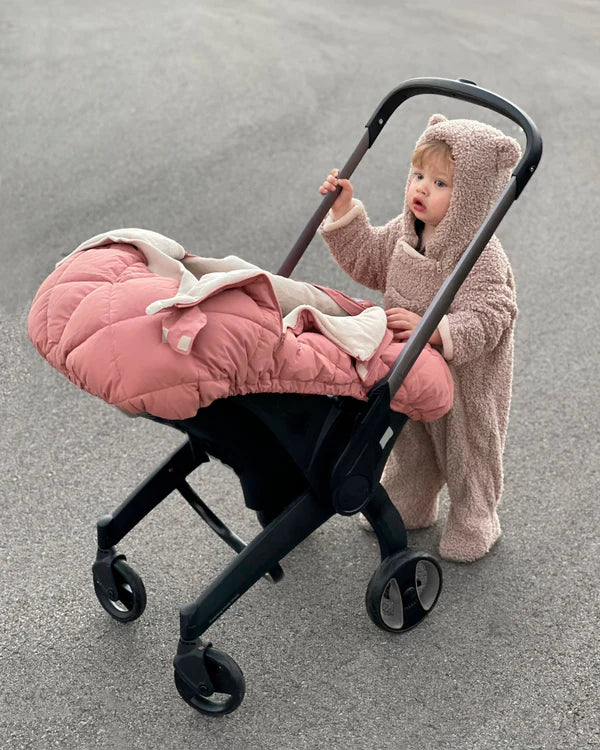 7AM - Car Seat Cocoon - Benji Sherpa - Smokey - 0_12M