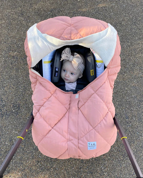 7AM - Car Seat Cocoon - Benji Sherpa - Smokey - 0_12M