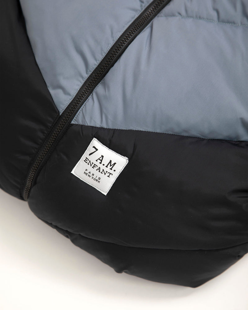 7AM - Car Seat Cover Cocoon - Black, Ash Blue - 0-12M