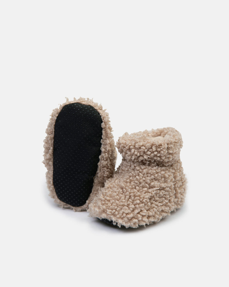 7AM - Baby Booties - Teddy | Teddy Plush Booties Cozy Soft Knit Infant Footwear