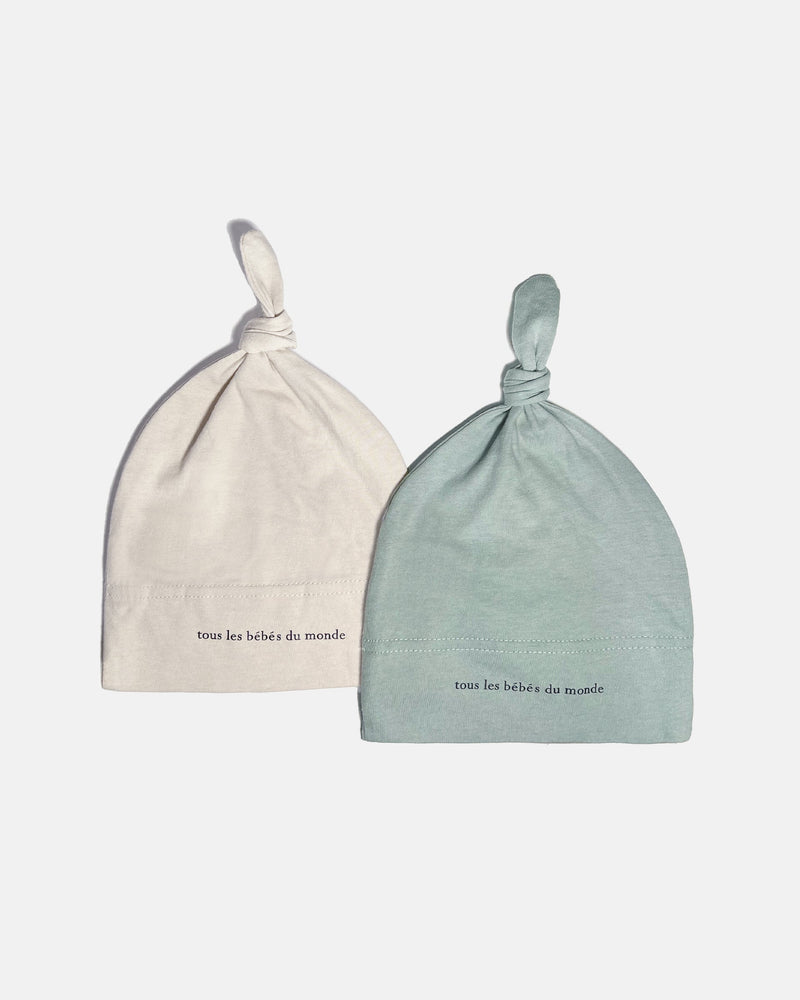 7AM Enfant - Bonnet à nœud en coton - Lot de 2