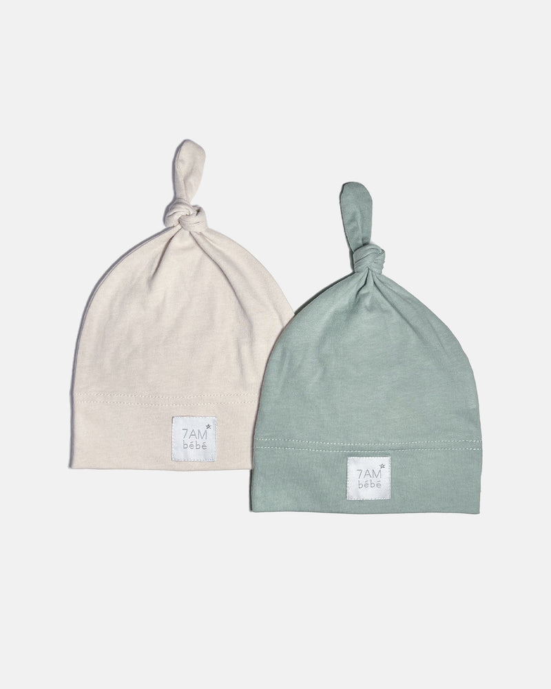 7AM Enfant - Bonnet à nœud en coton - Lot de 2