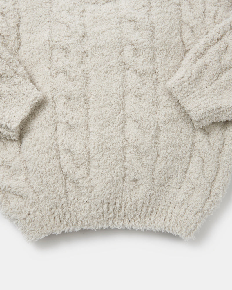 7AM - Boxy Cable Sweater - Fuzzy
