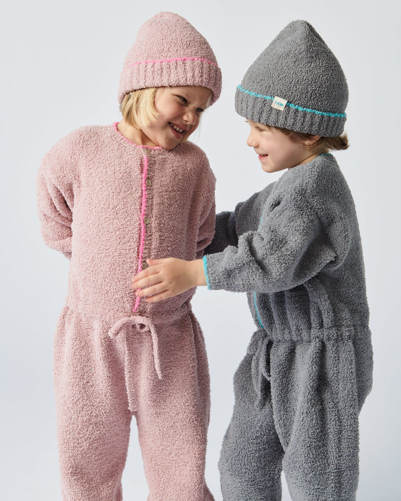 7AM - Boxy Long Sleeve Jumpsuit - Fuzzy
